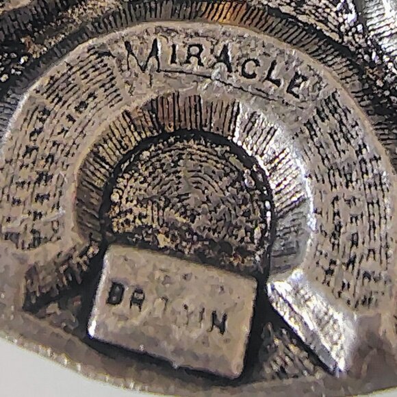 Vtg Rare Metal Miracle Britain Celtic Brooch Pendant Purple Glass Stones - Picture 6 of 7